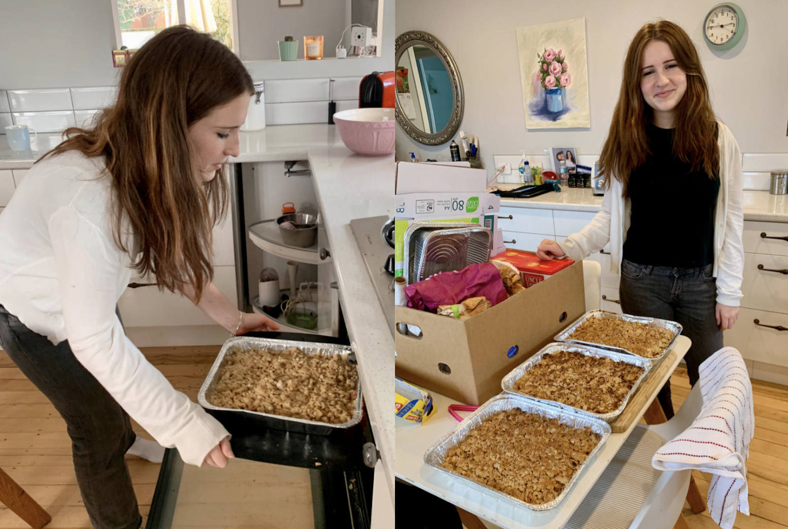 the kitchen – Hannah prepares homemade crumble for Under the Stars.