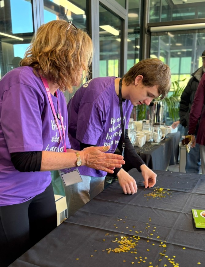 Nicki and Fergus working at the Volunteer Star Awards